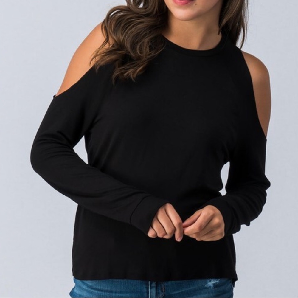 French Terry Open Shoulder Sweatshirt